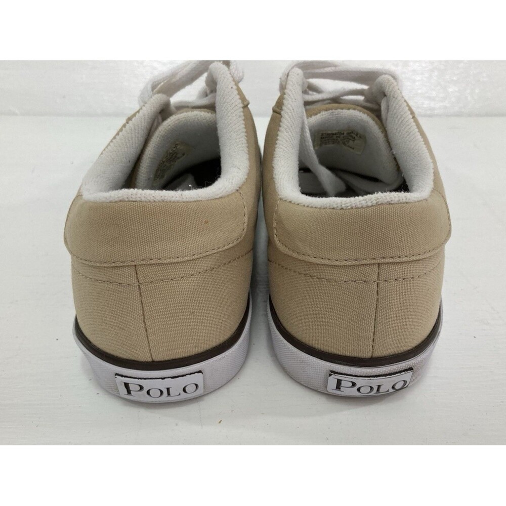 Polo Ralph Lauren Harold Sneakers Men’s 8.5D Tan Canvas Lace-Up Casual - Picture 5 of 8